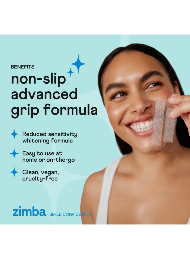 Zimba Teeth Whitening Strips Vegan Whitening Strip Enamel Safe Teeth Whitening Hydrogen Peroxide Teeth Whitener for Coffee, Wine, Tobacco, and Other Stains, 28 Strips (14 Day Treatment), Mint - Image 3