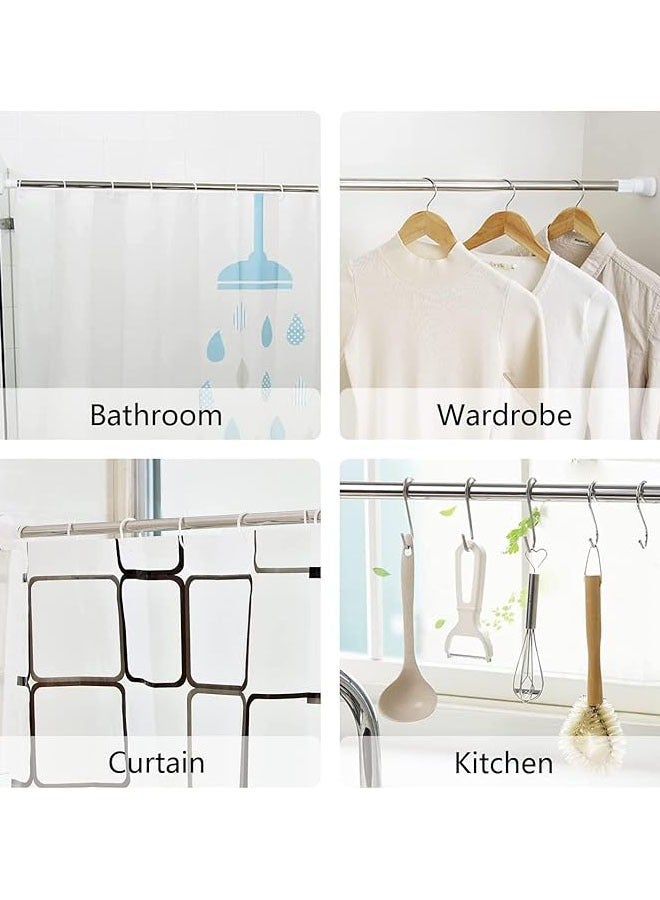 Arabest Extendable Clothes Rail, 70-120cm Stainless Steel Extendable Clothes Rail Pole - Hanging Rails for Clothes, Wardrobe, Shower, Kitchen, Windows Adjustable Shower Curtain Pole, 22mm Diameter - Image 3