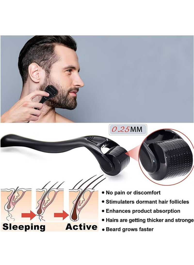 RedMapleTEK Beard Serum Beard Balm Beard Roller Set Beard Care 4-piece Set - Image 4