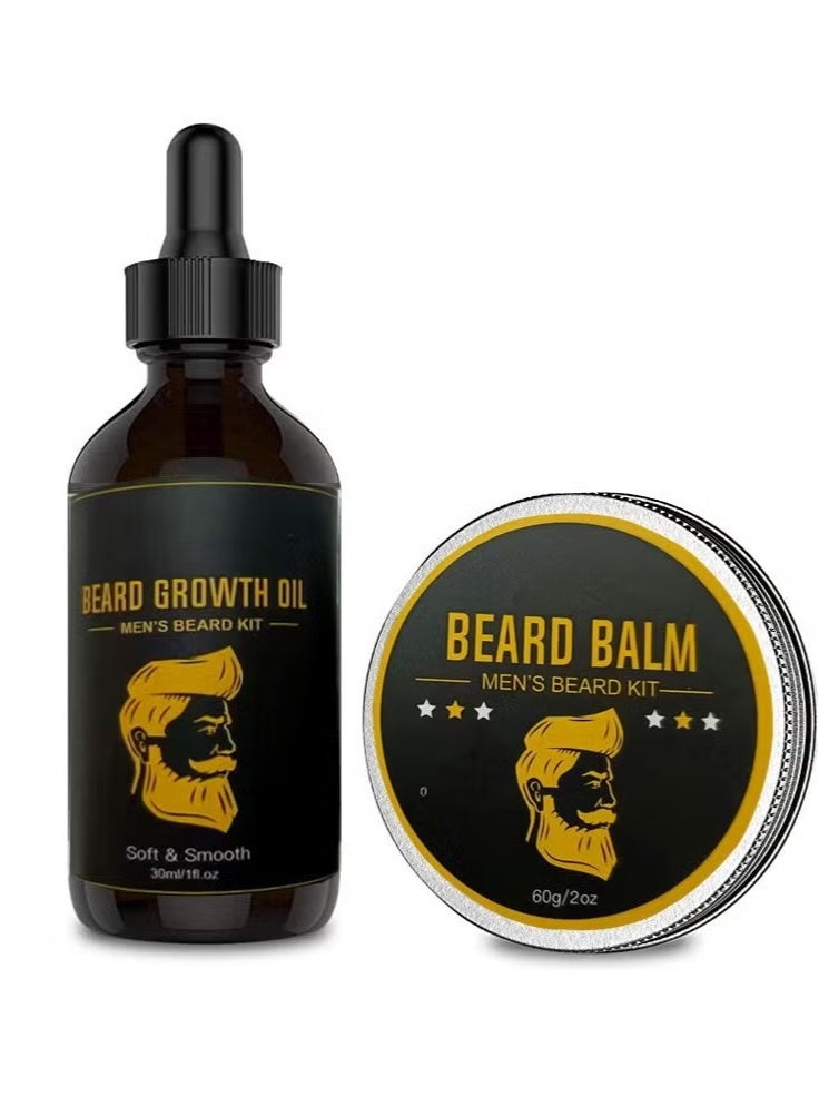 RedMapleTEK Beard Serum Beard Balm Beard Roller Set Beard Care 4-piece Set - Image 3