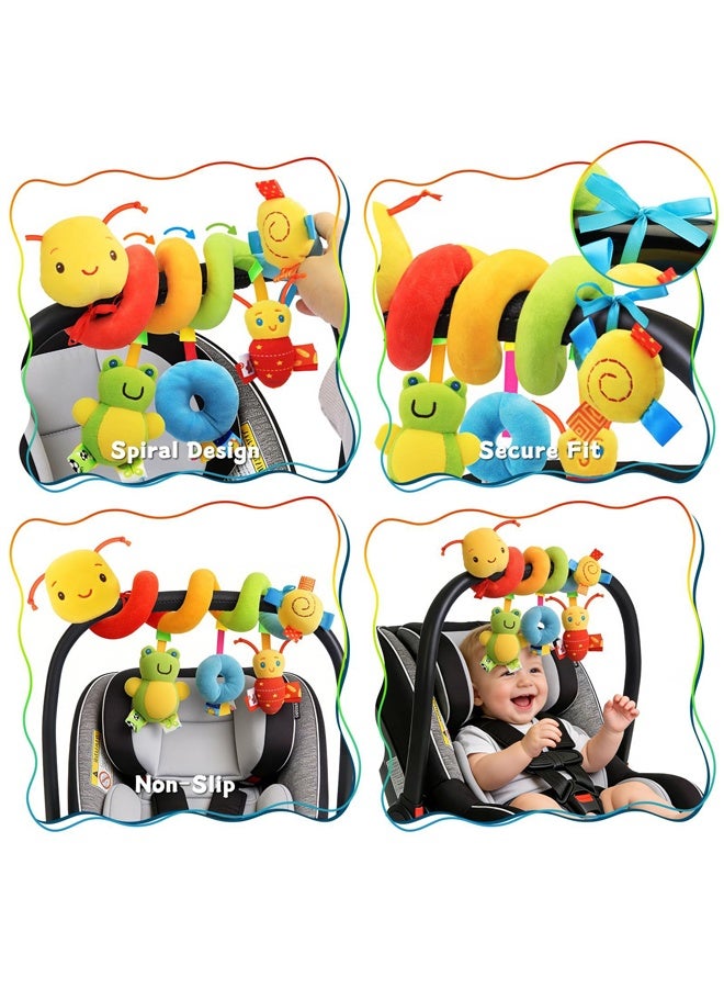 ZERIFAM Seat and Stroller Spiral Toy - A Suspended Soft Sensory Toy, Soft Hanging Toys for Babies Aged 0–12 Months (Boys and Girls), for Car Seats, Cribs, and Strollers, with a Ringing Bell and Music - Image 2