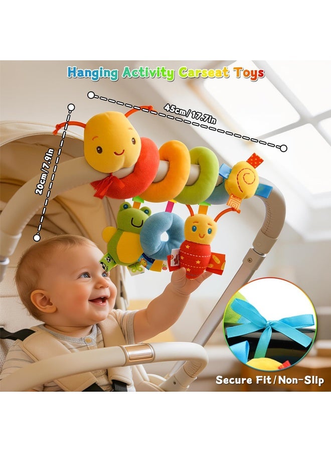 ZERIFAM Seat and Stroller Spiral Toy - A Suspended Soft Sensory Toy, Soft Hanging Toys for Babies Aged 0–12 Months (Boys and Girls), for Car Seats, Cribs, and Strollers, with a Ringing Bell and Music - Image 5