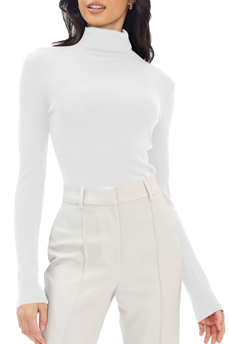 Autumn 2024 Foreign Trade Women''s Stacking Collar High Collar Base Shirt Modal Long Sleeve Slim Fit All-match Top - Image 1