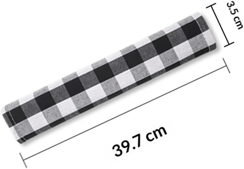 VERDANVERSE Refrigerator Door Handle Cover Sleeve Breathable Fridge Handle Protector Glove Easy to Clean Appliance Cover with Decorative Black and White Plaid Design for Kitchen Use - Image 2