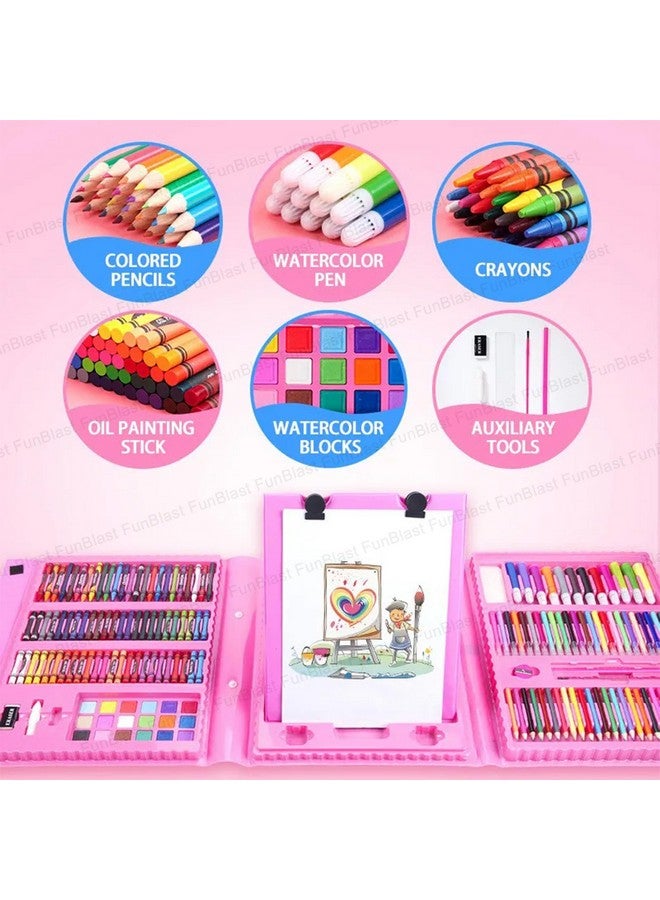 FunBlast Artist Colour Set with Multiple Coloring Kit, 208 Pcs Professional Drawing Color Pencils, Water Colors, Oil Pastel, Sketches & Paint Brush for Art Craft for Kids & Adults (Multicolor) - Image 2