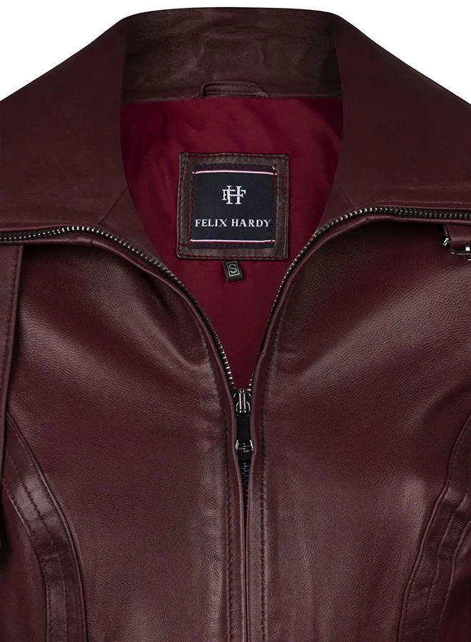 فيليكس هاردي جاكيت كلاسيكي جلد طبيعي بحزام