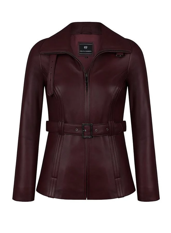 فيليكس هاردي جاكيت كلاسيكي جلد طبيعي بحزام