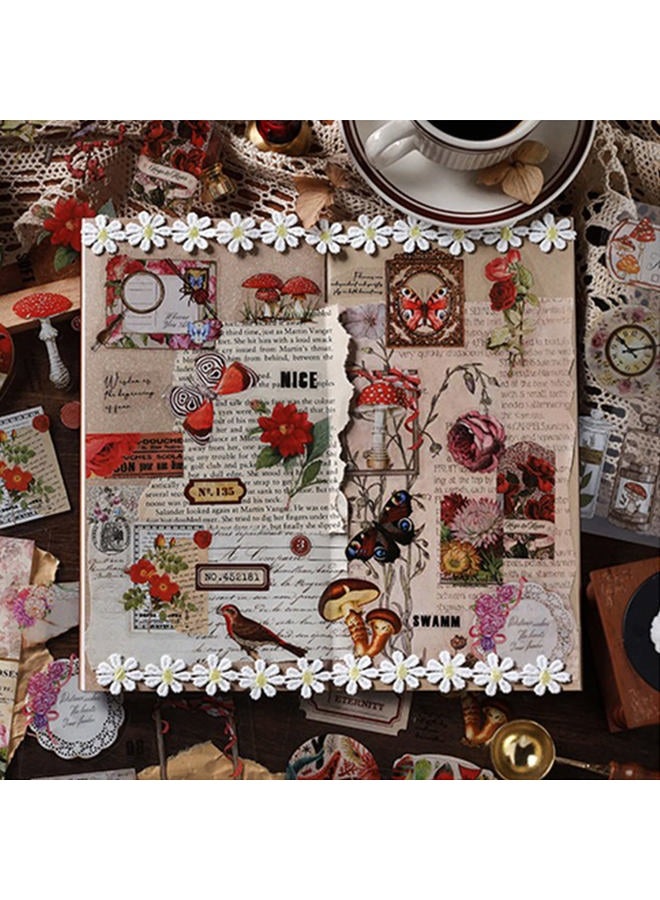 SIBLYMONA Junk Journal Stickers for Scrapbooking, 166Pcs Retro Flower Butterfly Nature Poem Stamp Letter Decorative Stickers for Scrapbook, DIY Crafts Album Phone Cases Laptops Calendars Notebook (Castle) - Image 4