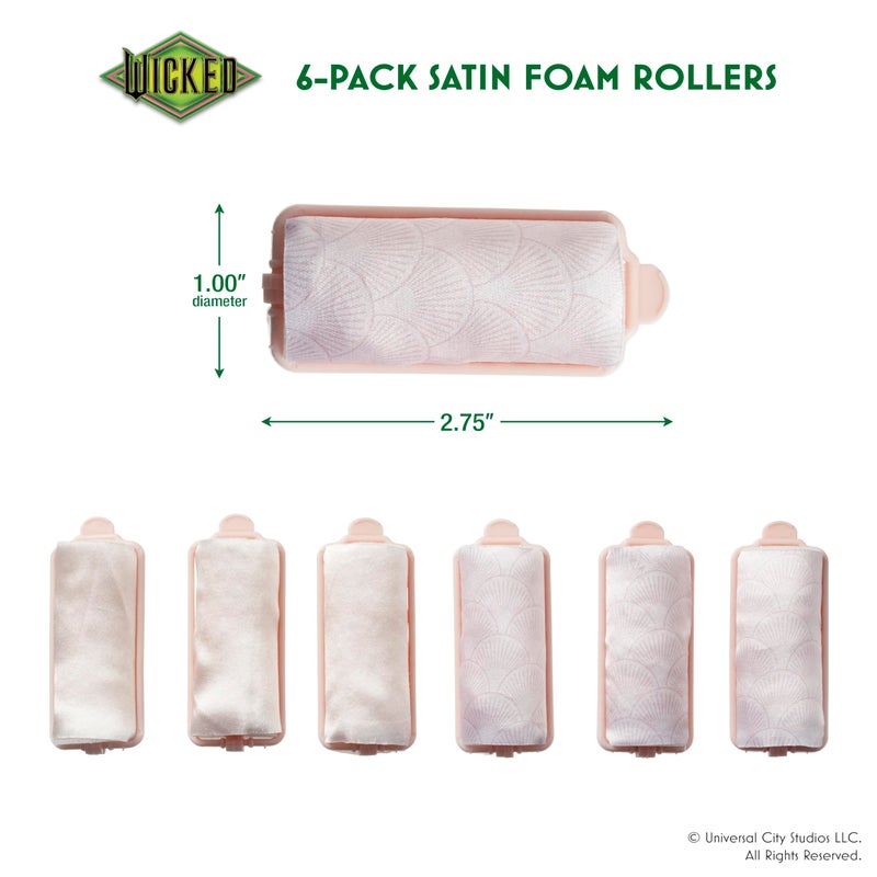CONAIR Wicked Glinda 6PK Satin Rollers - hair rollers - foam rollers - heatless hair curlers - Scunci by Conair - Image 3