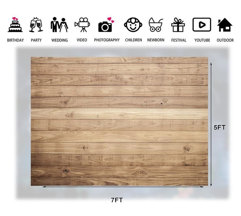 LTLYH 7x5ft Wood Backdrop for Photography Rustic Natural Wooden Floor Photo Background Newborn Baby Photoshoot Portrait Studio Props 254 - Image 4