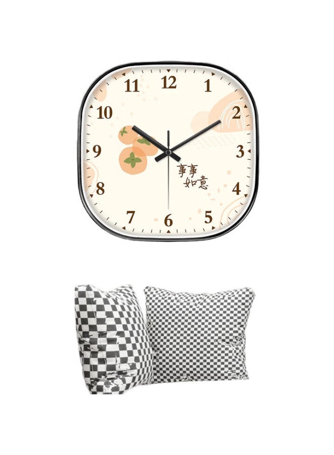 Peng Chuang Pengchuang Square Swiss Movement New Chinese Style Clock Living Room Home Chinese Wind Bedroom Clock Wall Clock Quartz Clock - Image 3