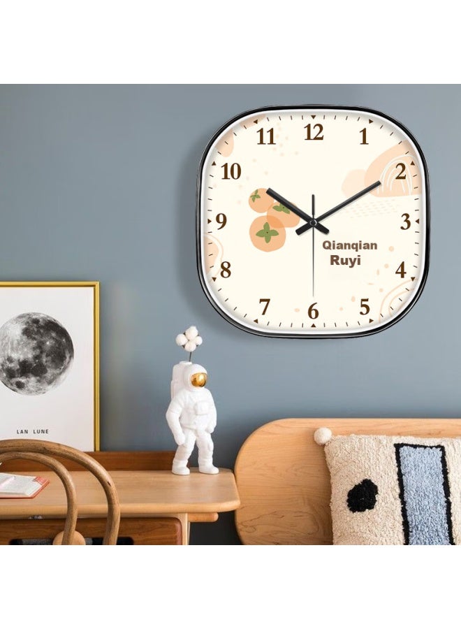 Peng Chuang Pengchuang Square Swiss Movement New Chinese Style Clock Living Room Home Chinese Wind Bedroom Clock Wall Clock Quartz Clock - Image 1