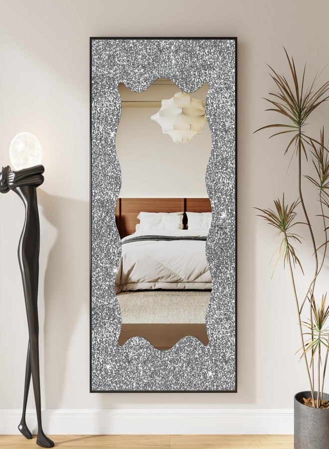 CRE8TIVE 8"x80" Silver Chunky Glitter Wallpaper Border Peel and Stick Silver Contact Paper Self Adhesive Removable Wallpaper Fabric Sequins Wall Border Trim for Girls Room Drawers Dressers DIY Crafts - Image 4