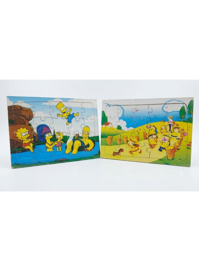 بازل خشب اشكال كرتونية 23 * 16 ( 2 قطعه ) - Image 3