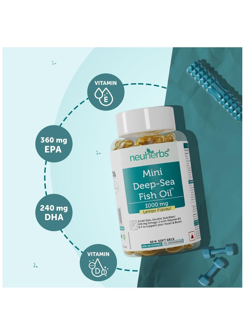 Neuherbs Neuherbs Mini Deep Sea Fish Oil Omega 3 Capsule 1000Mg 60 Softgels  - Image 5