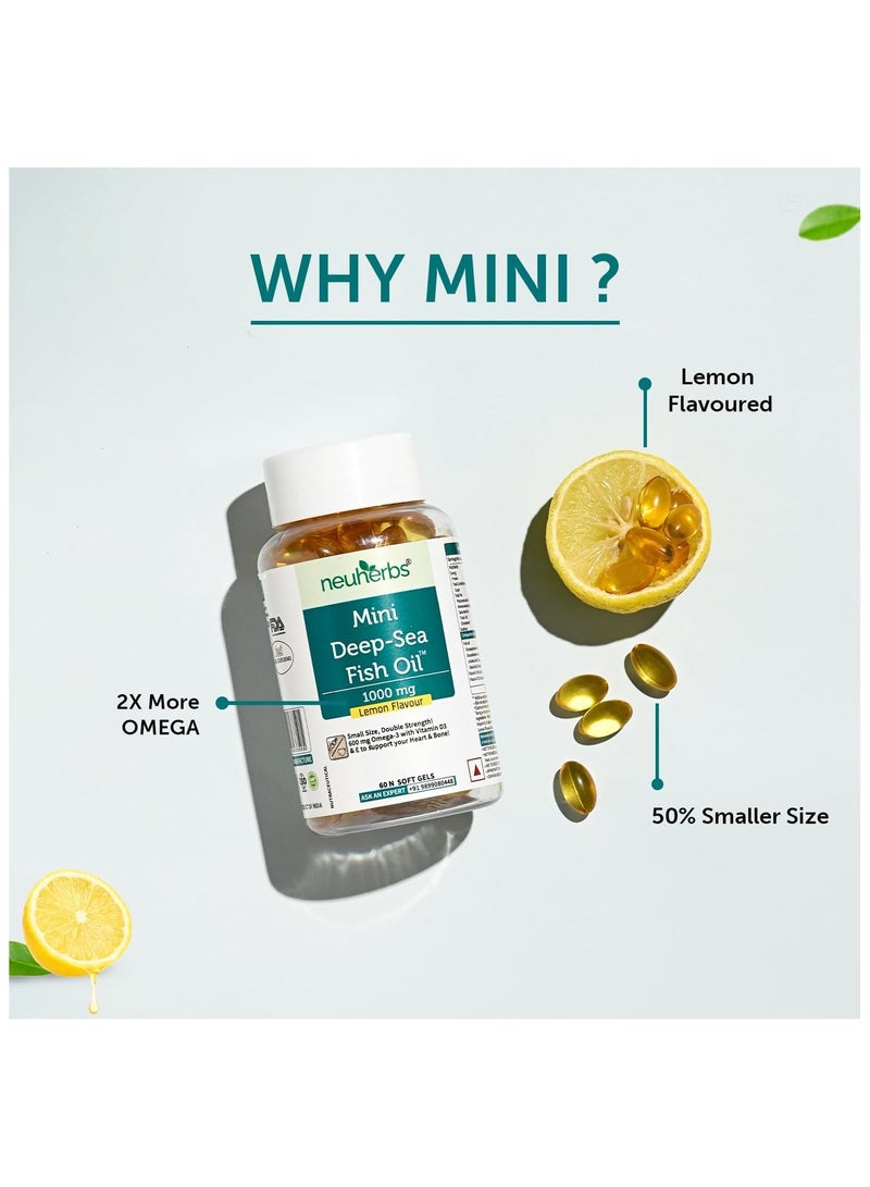 Neuherbs Neuherbs Mini Deep Sea Fish Oil Omega 3 Capsule 1000Mg 60 Softgels  - Image 2