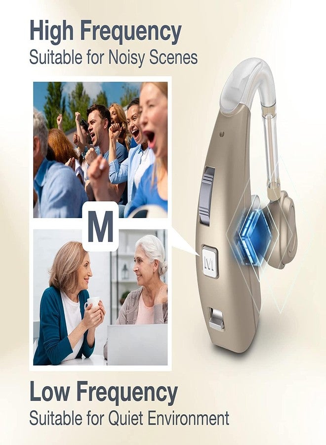 HP SOUND PLUS 2 unit For Both Ear Rechargeable Hearing Aids with Noise Cancelling, Nano Hearing Amplifier Assist Miracle Ear for Adults,Digital Hearing Amplifiers for Hearing Loss (Pair (Beige) - Image 3