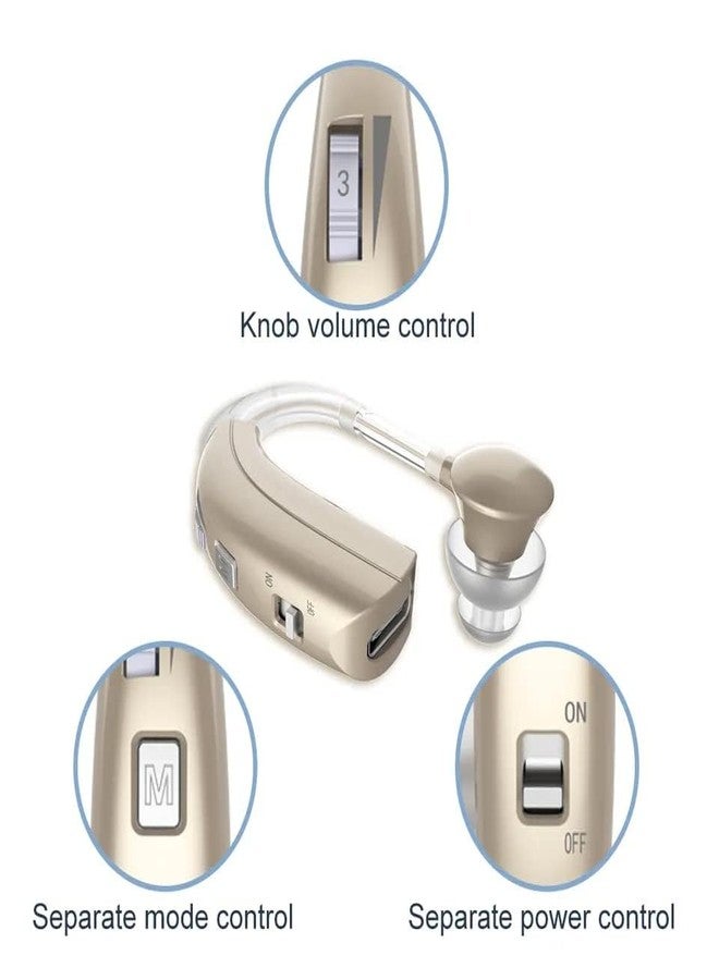 HP SOUND PLUS 2 unit For Both Ear Rechargeable Hearing Aids with Noise Cancelling, Nano Hearing Amplifier Assist Miracle Ear for Adults,Digital Hearing Amplifiers for Hearing Loss (Pair (Beige) - Image 4