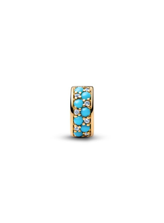 PANDORA Aqua Blue Clip Charm - Image 2
