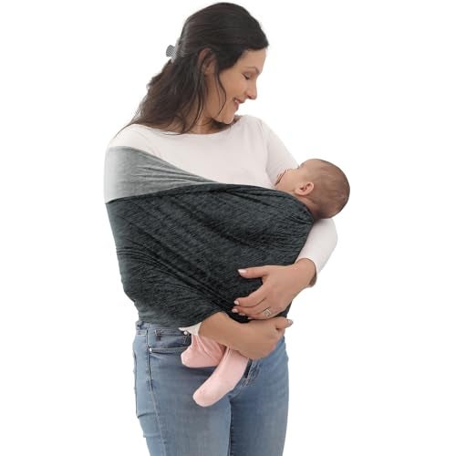 Kloovete Baby Wrap Carrier Perfect Baby Carrier Wrap Sling for Newborn and Infant up to 35 lbs Heather Grey M S M L of Clothing Size - Image 1