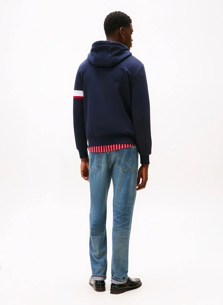 TOMMY HILFIGER Embossed Logo Fleece Pullover Hoodie