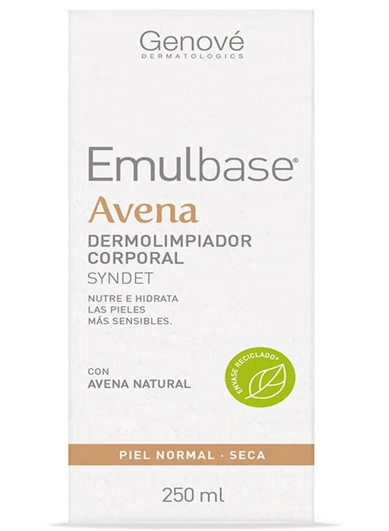 Genove Genové Emulbase Avena Cleanser 250ml | Soap-Free Soothing Syndet Face & Body Wash for Dry |Sensitive or Atopic Skin | Natural Oatmeal Extract - Image 1