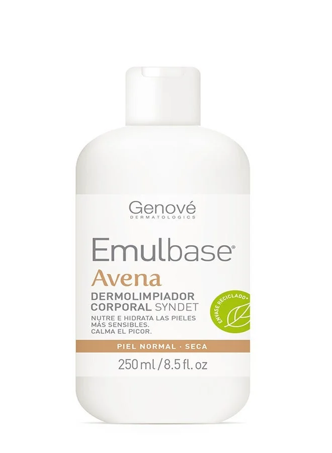 Genove  Genové Emulbase Avena Cleanser 250ml | Soap-Free Soothing Syndet Face & Body Wash for Dry |Sensitive or Atopic Skin | Natural Oatmeal Extract  | Best Price UAE