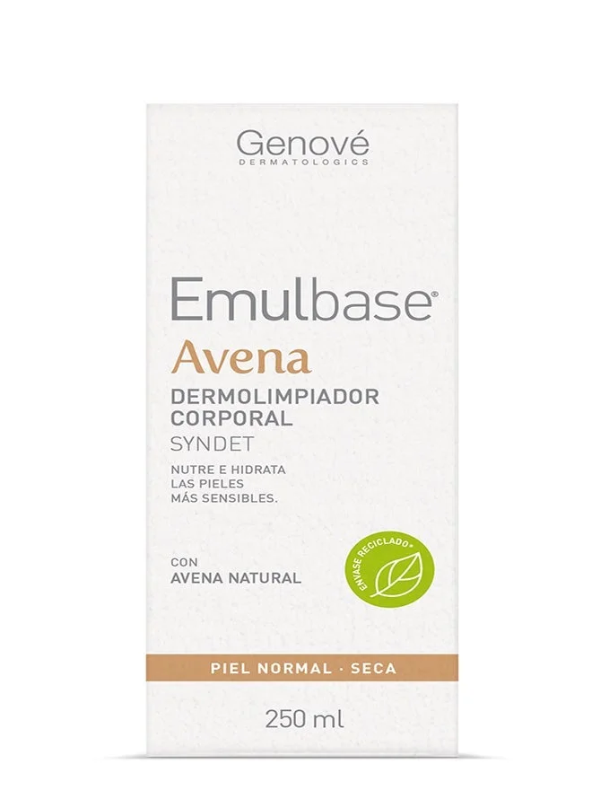 Genove  Genové Emulbase Avena Cleanser 250ml | Soap-Free Soothing Syndet Face & Body Wash for Dry |Sensitive or Atopic Skin | Natural Oatmeal Extract  | Best Price UAE