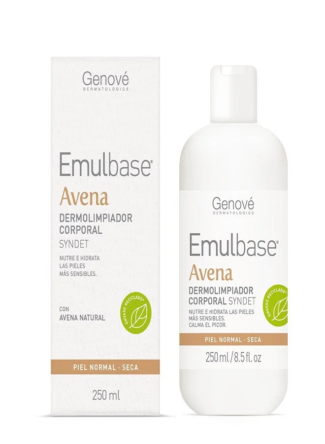 Genove  Genové Emulbase Avena Cleanser 250ml | Soap-Free Soothing Syndet Face & Body Wash for Dry |Sensitive or Atopic Skin | Natural Oatmeal Extract  | Best Price UAE