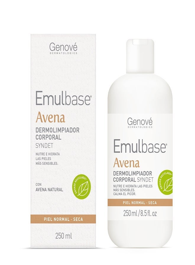 Genove Genové Emulbase Avena Cleanser 250ml | Soap-Free Soothing Syndet Face & Body Wash for Dry |Sensitive or Atopic Skin | Natural Oatmeal Extract - Image 3