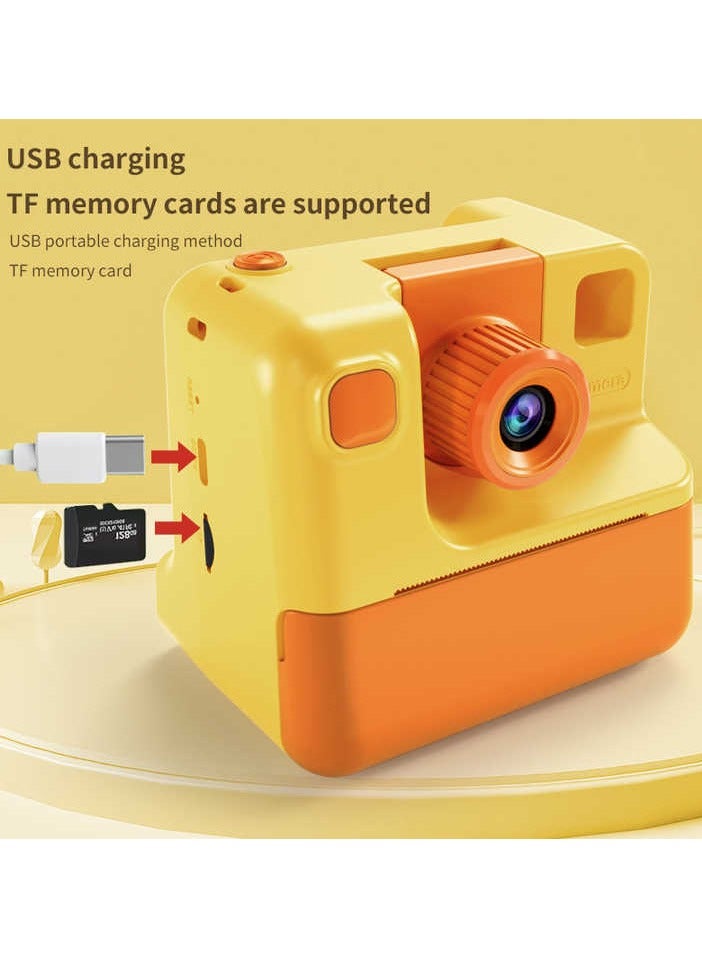 PICOCICI CP09 mini printer children 1200W photo video printing 4K cartoon portable camera printer instant photo  Yellow colour - Image 2
