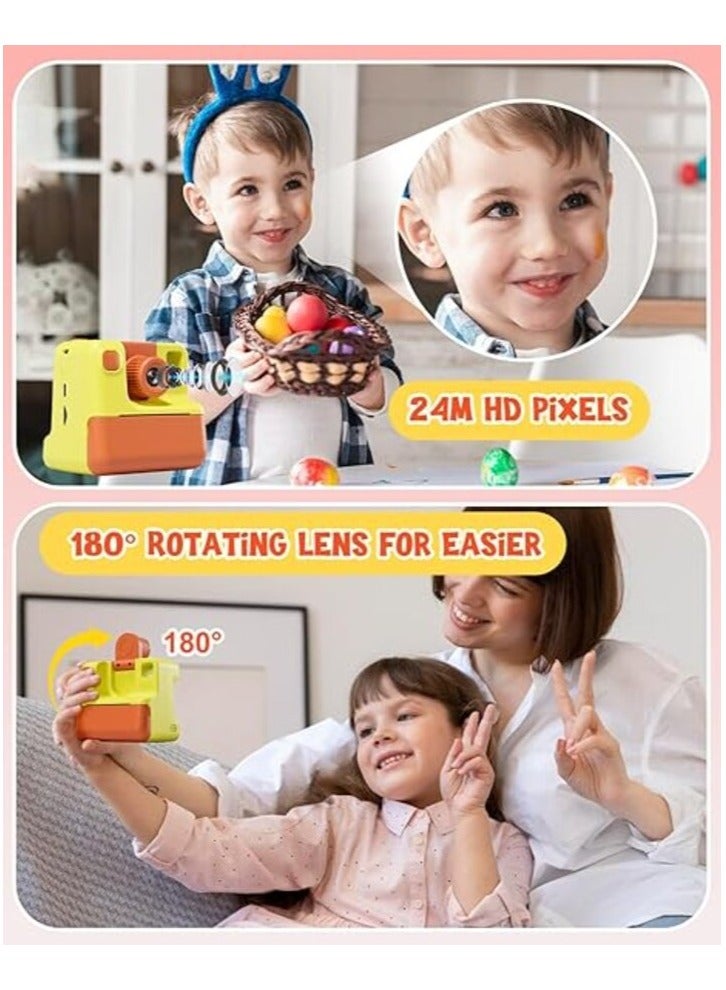 PICOCICI CP09 mini printer children 1200W photo video printing 4K cartoon portable camera printer instant photo  Yellow colour - Image 5