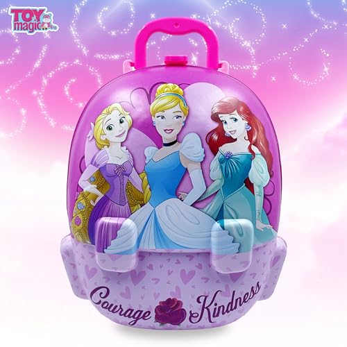 ToyMagic Princess Portable Backpack Toy Dressing Set Makeup Toy |Portable Trolley Pretend Play Set Toy with Make up Accessories for Kids |Portable Suitcase Toy Gift for Girls - Image 5
