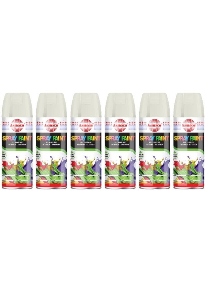 Asmaco Spray Paint - Cream - 400 Ml - Set of 06