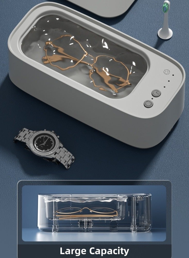 Hiras Intelligent Ultrasonic Cleaner Portable Eyeglasses Cleaning Device Rechargeable Cleaner for Jewelry, Watch Strap, Rings, Eyeglasses - Image 2