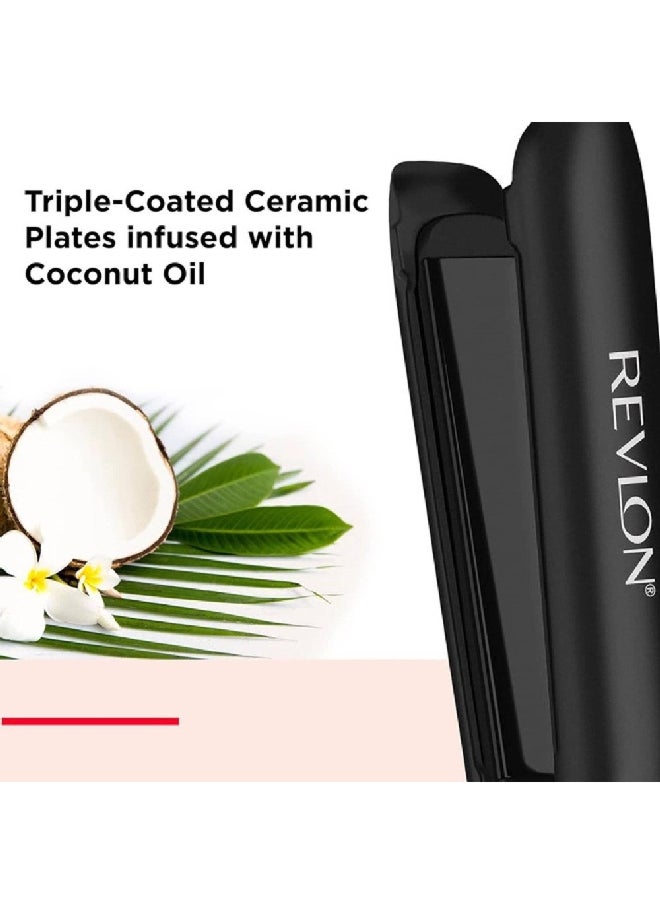 Revlon Smoothstay Coconut-Oil Infused Hair Straightener with Travel Pouch Black 11 x 5 x 37 cm RVST2211P  - Image 3