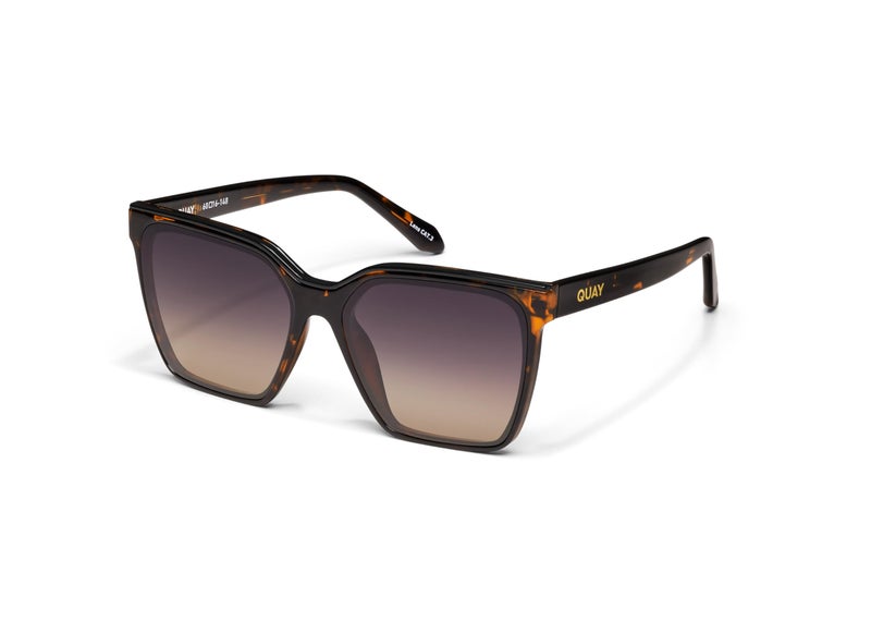 QUAY Level Up Polarized Sunglasses, Oversized Women’s Square Sunglasses with Smoke Taupe UV Protected Lenses, Statement Designer Shades - Image 2