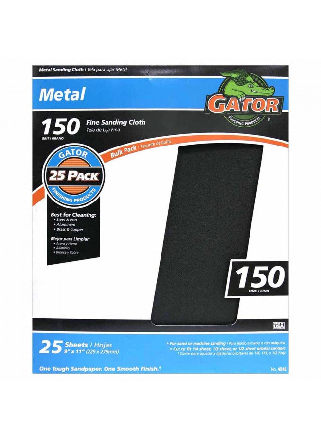 Gator Gator 9" x 11" Emery Cloth Sanding Sheets, 150 Grit, 25 Pack - Image 1