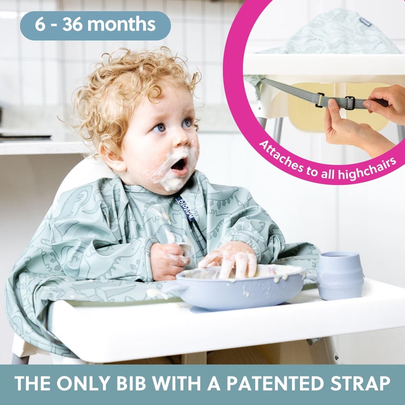 BIBaDO - Long Sleeve Baby Bibs - Babies & Toddlers 6-36 Months - Coverall Baby Led Weaning Bib - Easy Wipe, Soft & Waterproof - Image 2
