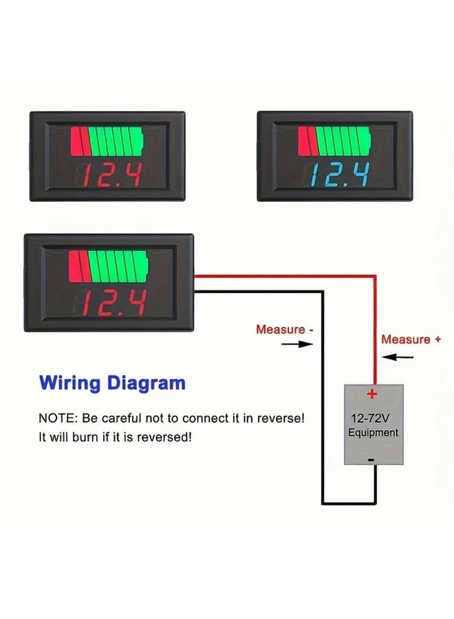 Dual LED Car Battery Monitor Voltage Tester with Blue and Red Lights ABS Material - Image 4