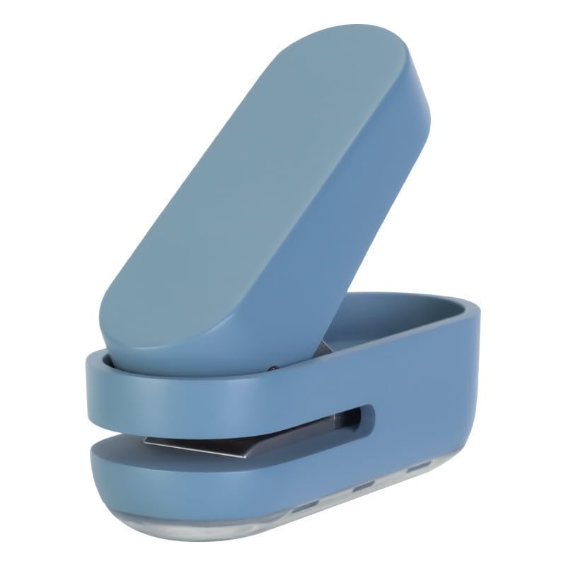Knamoda Mini Small Hole Puncher Blue Color, 10 Sheet Paper Capacity Single Hole Puncher for Office Use Or Gift for Students (Blue) - Image 1