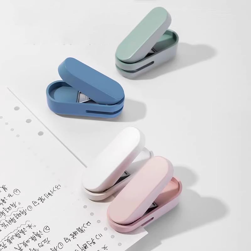 Knamoda Mini Small Hole Puncher Blue Color, 10 Sheet Paper Capacity Single Hole Puncher for Office Use Or Gift for Students (Blue) - Image 4