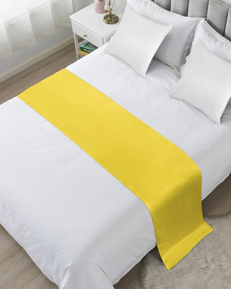 Yellow Bed Runner 102x20 Inches for Cal King Size Bed Decorative Throw Foot of Bed - Image 2