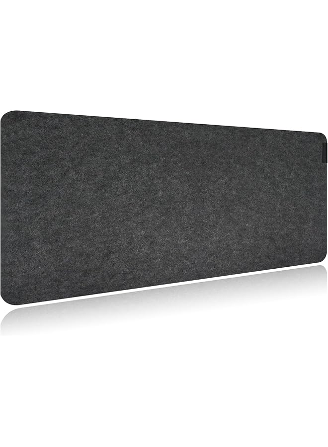 excovip Extended Large Felt Desk Pad Xxl Computer Mat For Desk 90X45Cm Non Slip Desk Mat For Keyboard And Mouse Desk Writing Mat For Office Home Dark Gray - Image 1