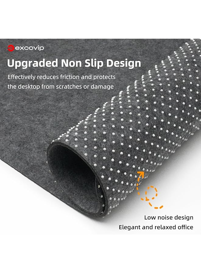 excovip Extended Large Felt Desk Pad Xxl Computer Mat For Desk 90X45Cm Non Slip Desk Mat For Keyboard And Mouse Desk Writing Mat For Office Home Dark Gray - Image 3