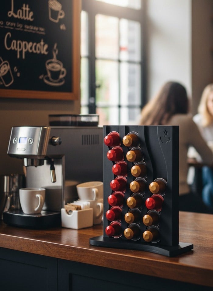 أخوة ثلاثي الأبعاد ركن القهوة الفاخر – حامل كبسولات نيسبريسو بسعة 21 كبسولة - Image 2