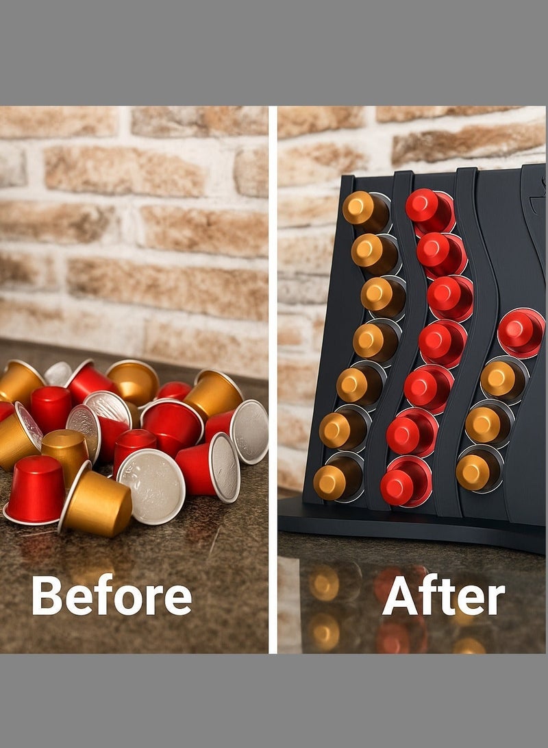 أخوة ثلاثي الأبعاد ركن القهوة الفاخر – حامل كبسولات نيسبريسو بسعة 21 كبسولة - Image 3