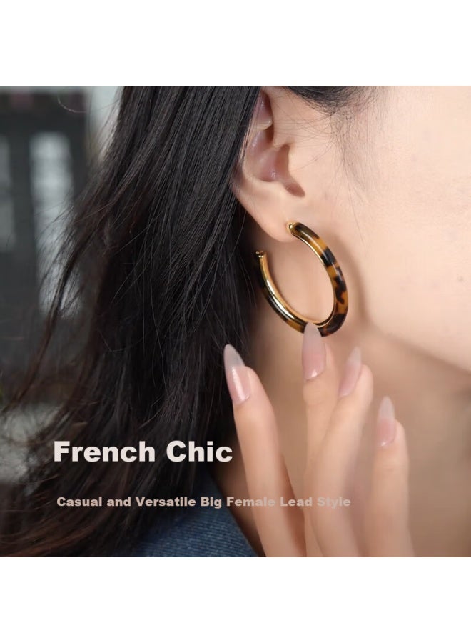 Agatha French Tortoiseshell Earrings For Women, New Year Gift For Girlfriend Or Best Friend, Elegant Earrings - Image 2