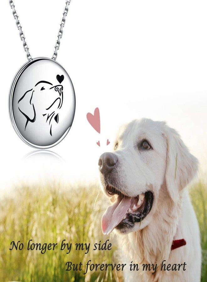 APOTIE Pet Cremation Necklace for Dog - Sterling Silver Always in My Heart Paw Print Memorial Keepsake Pendant Urn Jewelry for Ashes (Labrador Retriever) - Image 2