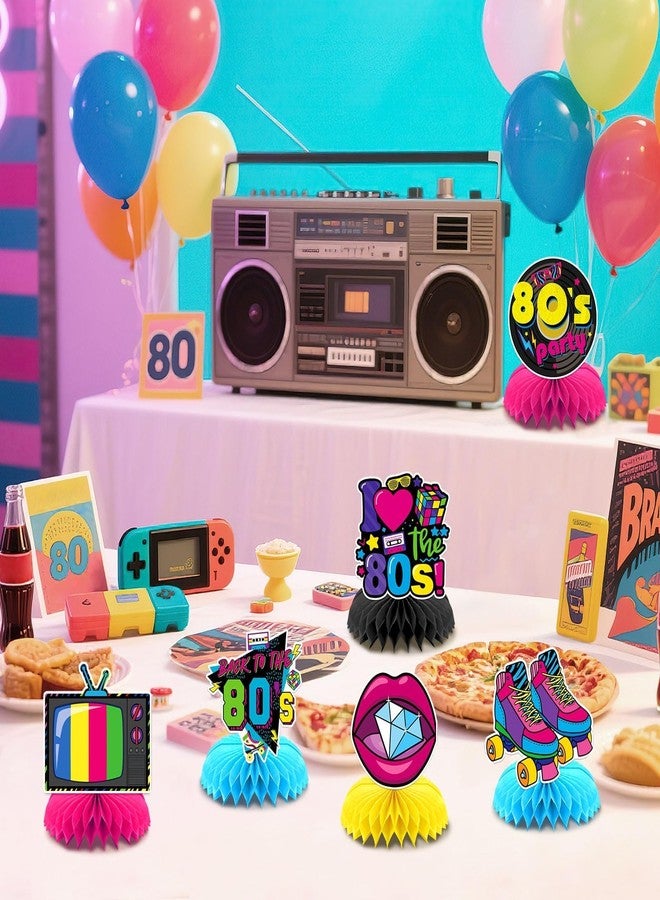 DTOFOOT 10 Pcs 80s Party Decorations, 1980s Table Honeycomb Centerpieces Back to the 80s Decor for Retro Party Photo Props Birthday Wedding Anniversary Favors Supplies - Image 4